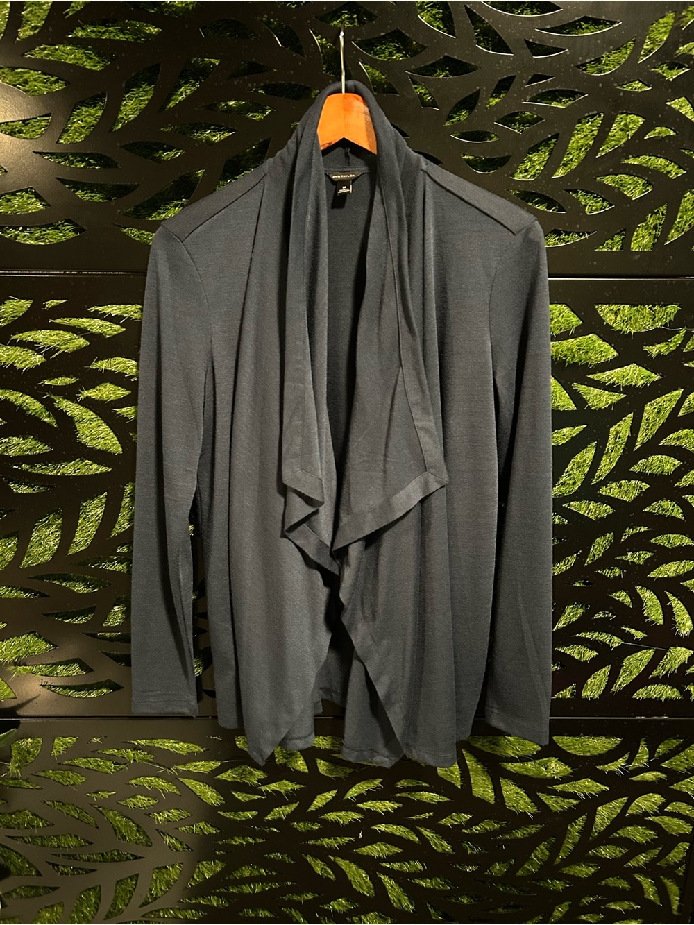 Ann Taylor Black Open-Front Draped Cardigan, Women's M